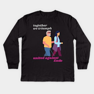 together we triumph united against endometriosis Kids Long Sleeve T-Shirt